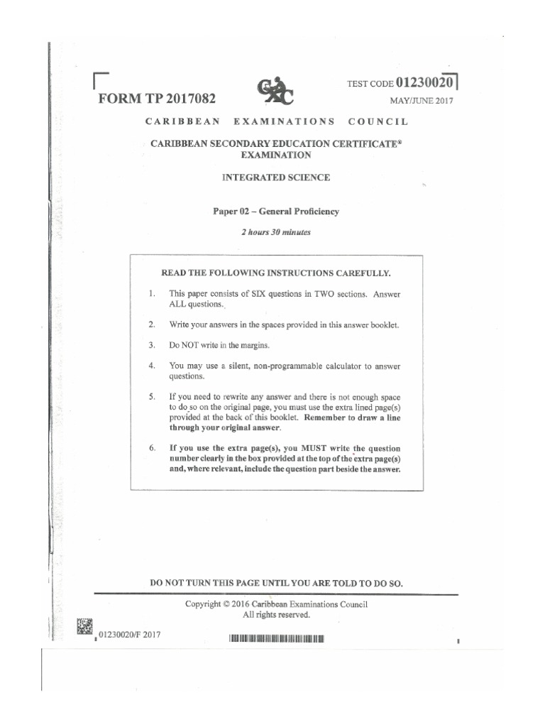 Integrated Science June 2017 Pdf Pdf