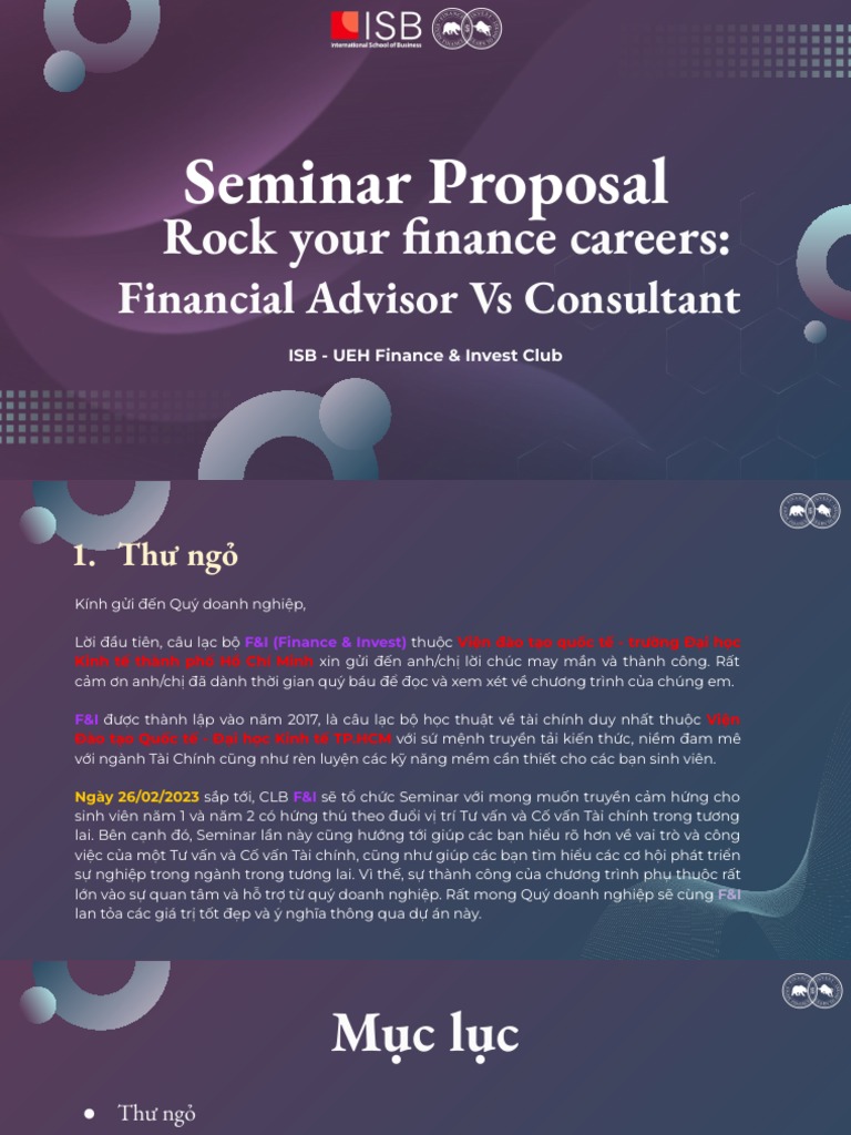 Proposal COSEM Financial Advisory Vs Consultant PDF