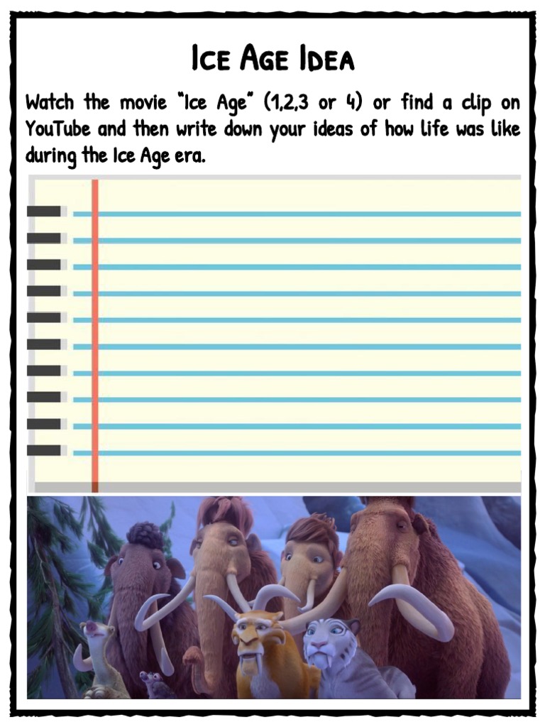 Ice Age 1 Task PDF