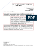 PAPER - IMPORTÂNCIA DE MÉTODOS EM PESQUISA CIENTIFICA