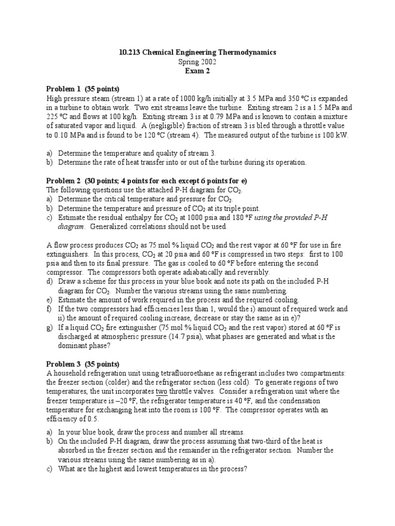 CHEMICAL ENGINEERING THERMODYNAMICS PRACTICE PROBLEMS visual data 3