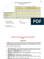 Inventory report template for physical count