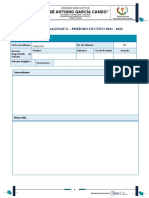 Formato de Informe Pedagógico 2021 - 2022