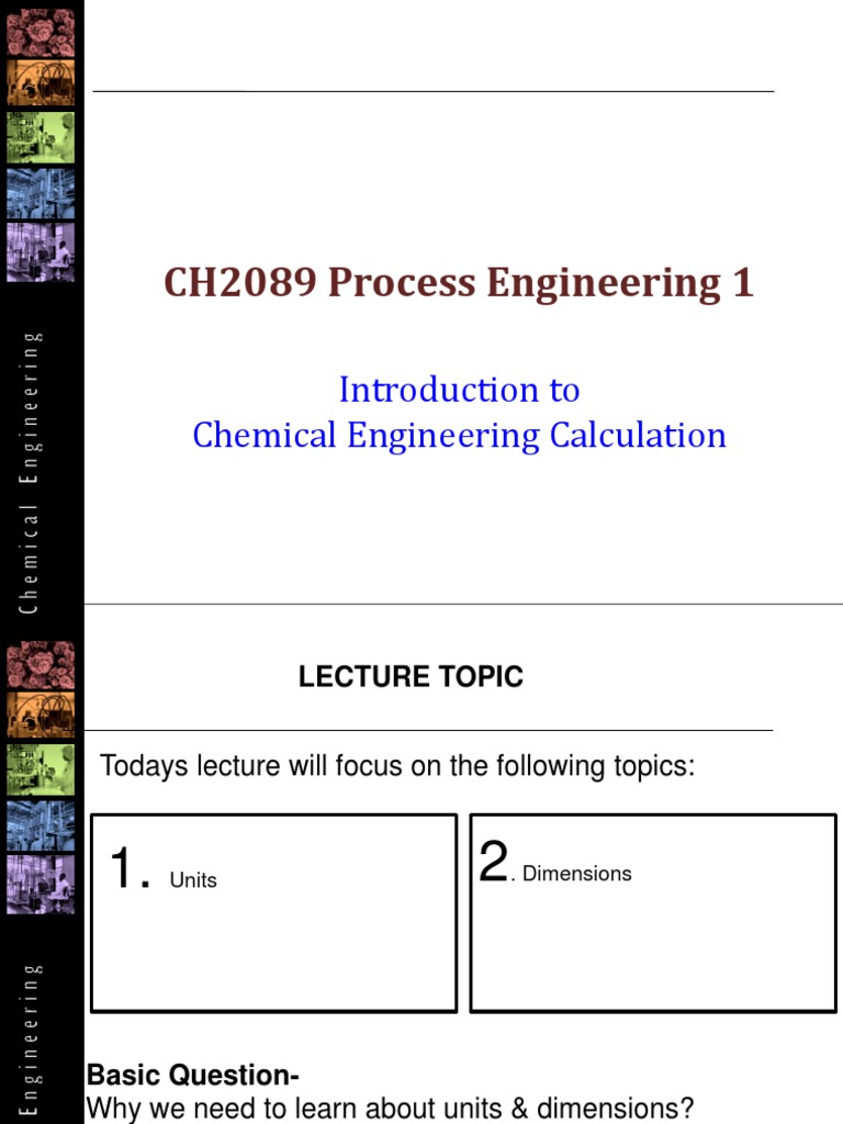 L2 Introduction To Chemical Engineering Calculation Jan23 Pdf Pdf