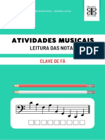 Atividade Musical Leitura Das Notas Clave de Fa