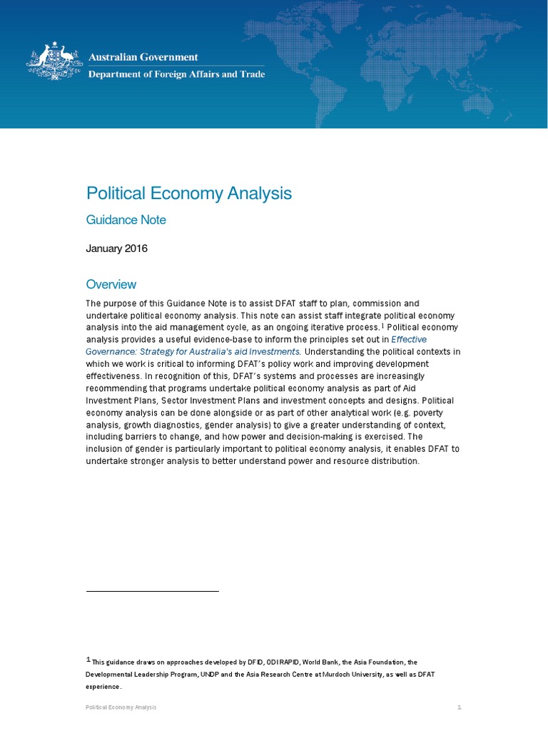 DFAT Political Economy Analysis Guide | PDF | Institution | Governance