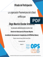 Certificado de Participación: Diego Mauricio Escobar Arredondo