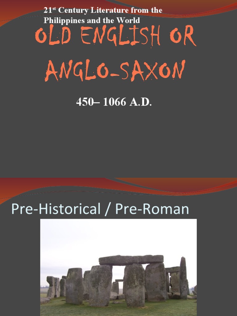 L7 Old English or AngloSaxon PDF Beowulf Anglo Saxons