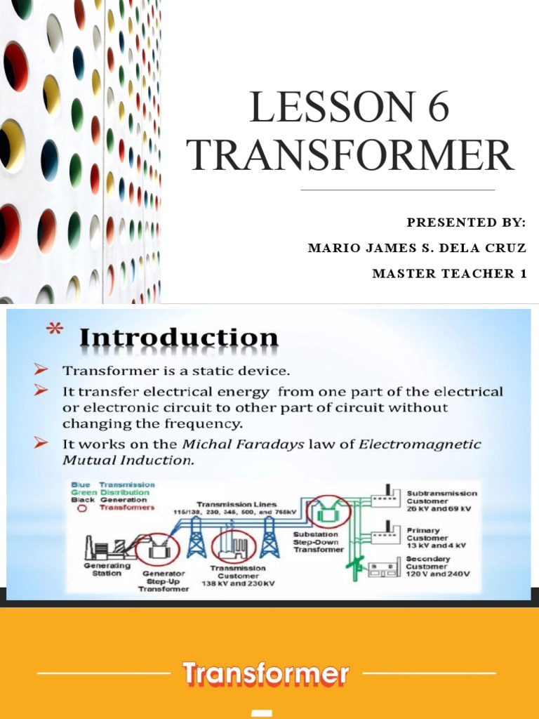 Lesson 6 Transformers PDF