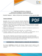 Plan de Trabajo Tarea 2 - Determinar El Costo de Producción para Cada Orden de Pedido