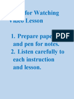 Rules For Watching Video Lesson