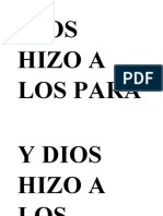 Dios Hizo A Los para y Dios Hizo A Los Peces Todos A Saltan en El y Hasta El Fondo Van