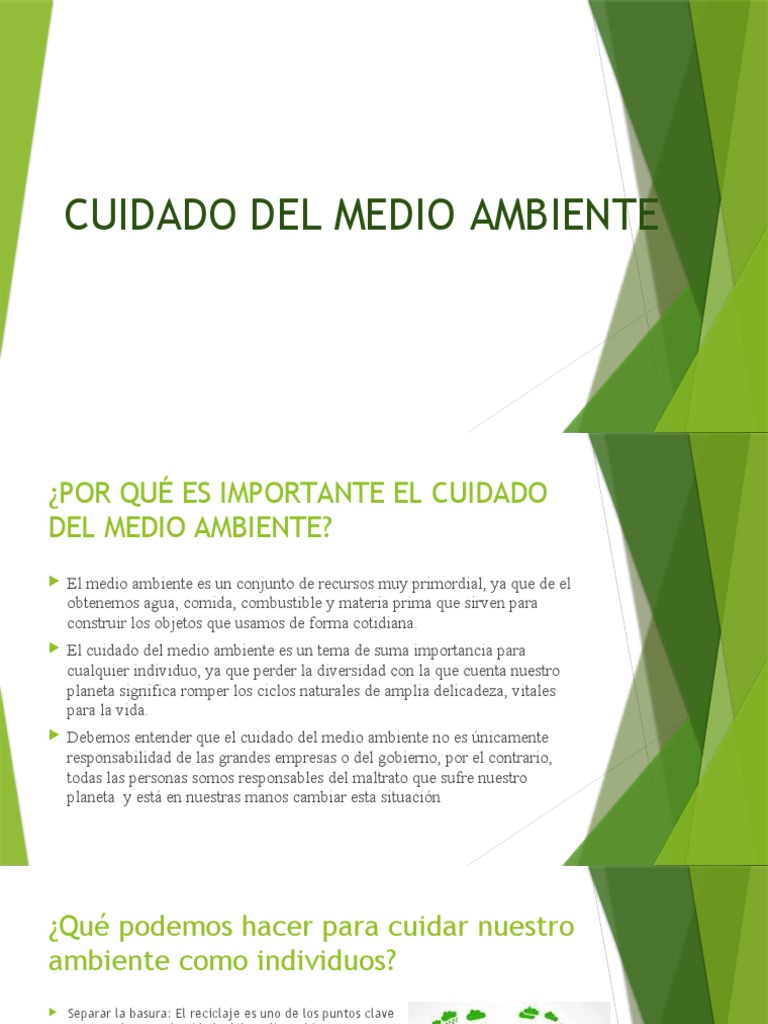 Cuidado Del Medio Ambiente | PDF | Entorno natural | Residuos