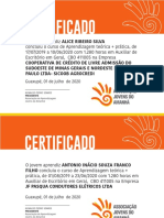 Certificados conclusão aprendizagem Guaxupé