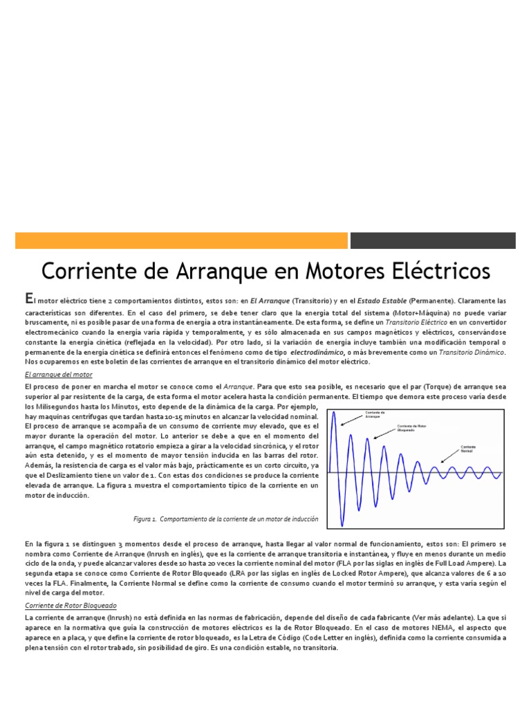Arranque en Motores Electricos PDF | PDF | Corriente eléctrica | Motor ...