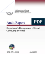 Audit Report: Department's Management of Cloud Computing Services