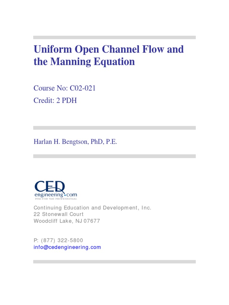 Uniform Open Channel Flow Analysis | PDF | Fluid Dynamics | Reynolds Number