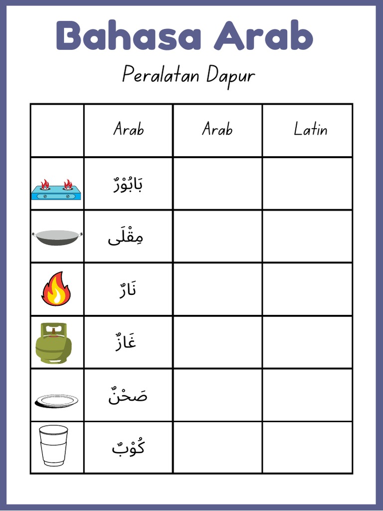 Bahasa Arab Peralatan Dapur | PDF