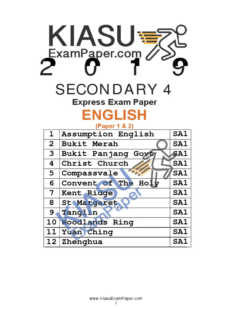 2019 English Sec 4 Express Paper-12s PDF | PDF | Ellipsis