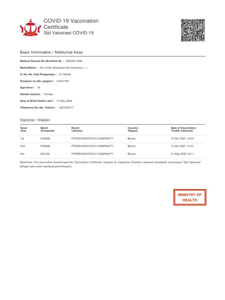 COVID-19 Vaccination Certificate Details | PDF | Self-Improvement