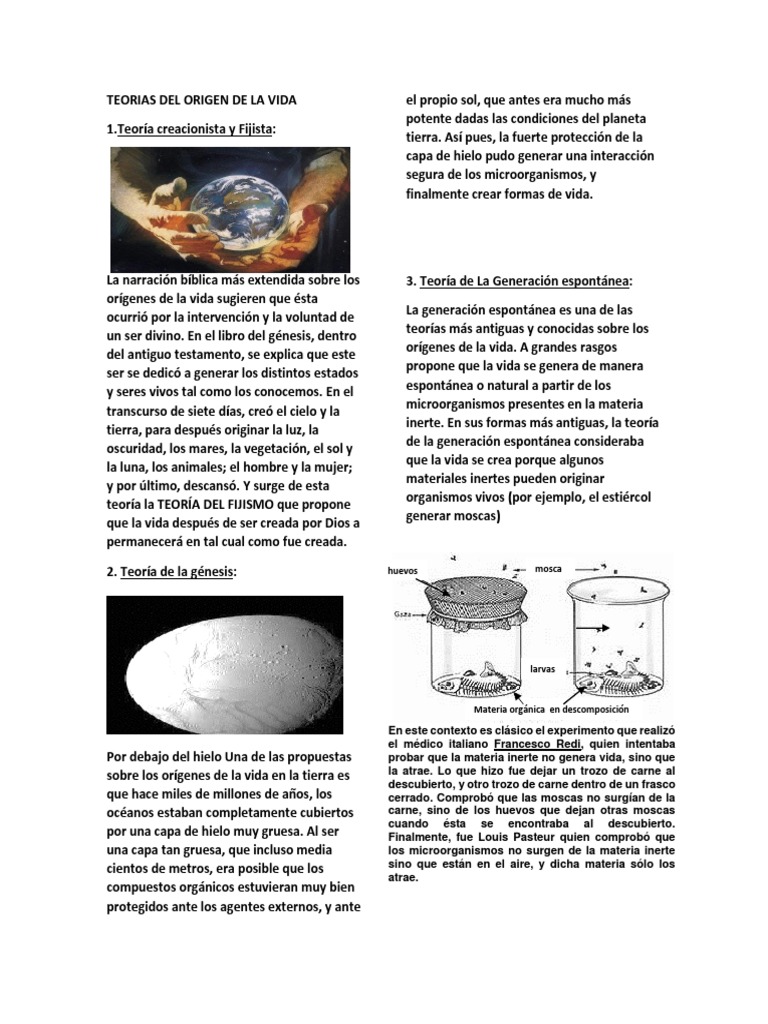 Teorías del Origen de la Vida | PDF
