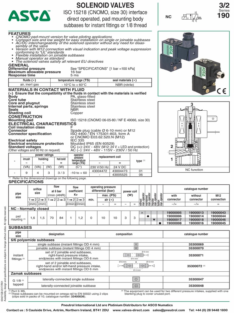 ASCO Series 190 Solenoid Valve | PDF