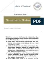 Nonaction or Stative Verbs