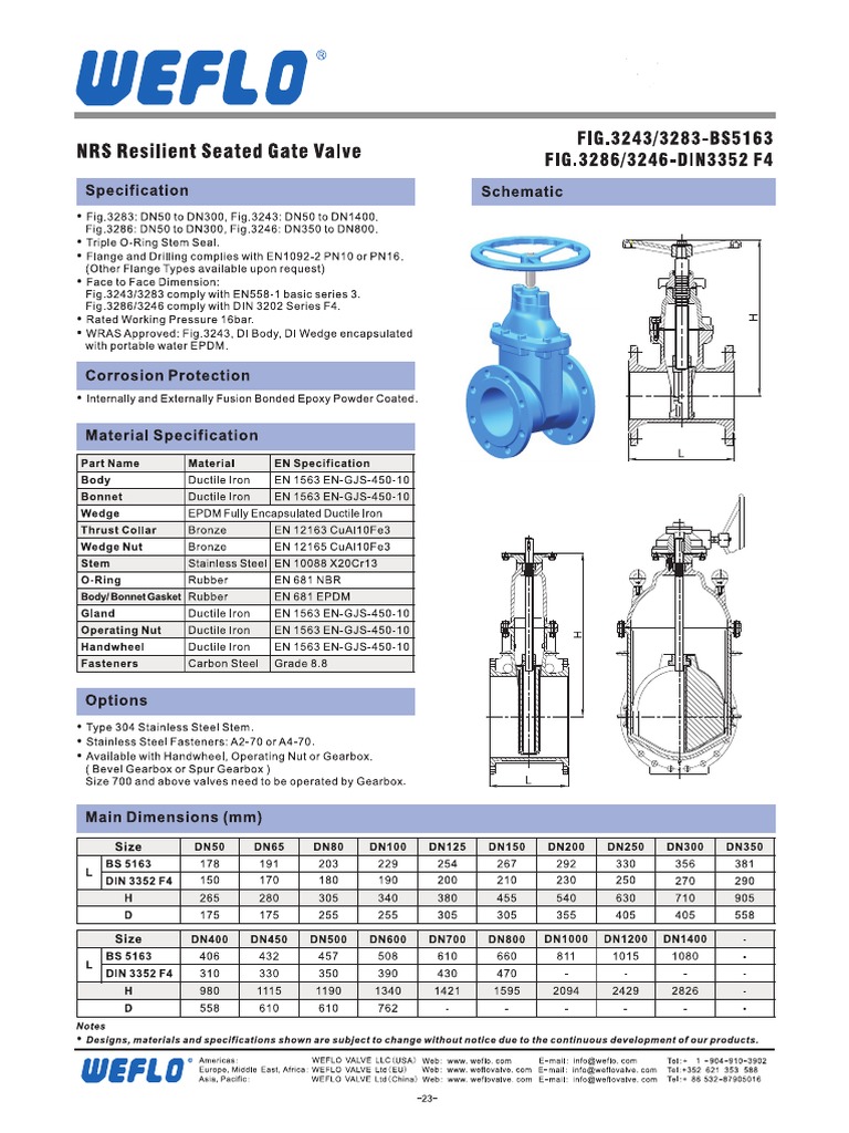 NRS Resilient Seated Gate Valve FIG.3243 - 3283-BS5163 FIG.3286 - 3246 ...