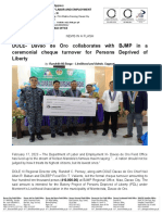 DOLE-Davao de Oro collaborates with BJMP in a ceremonial cheque turnover for Persons Deprived of Liberty