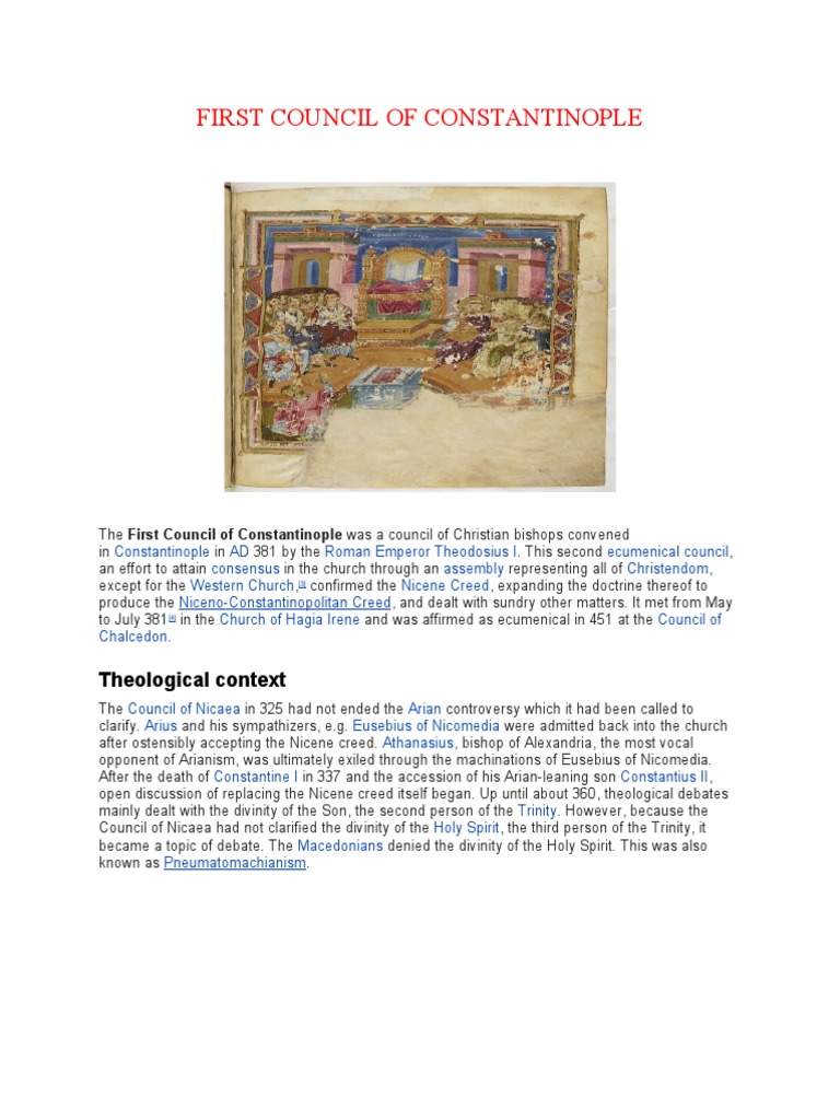First Council of Constantinople (381 AD) | PDF