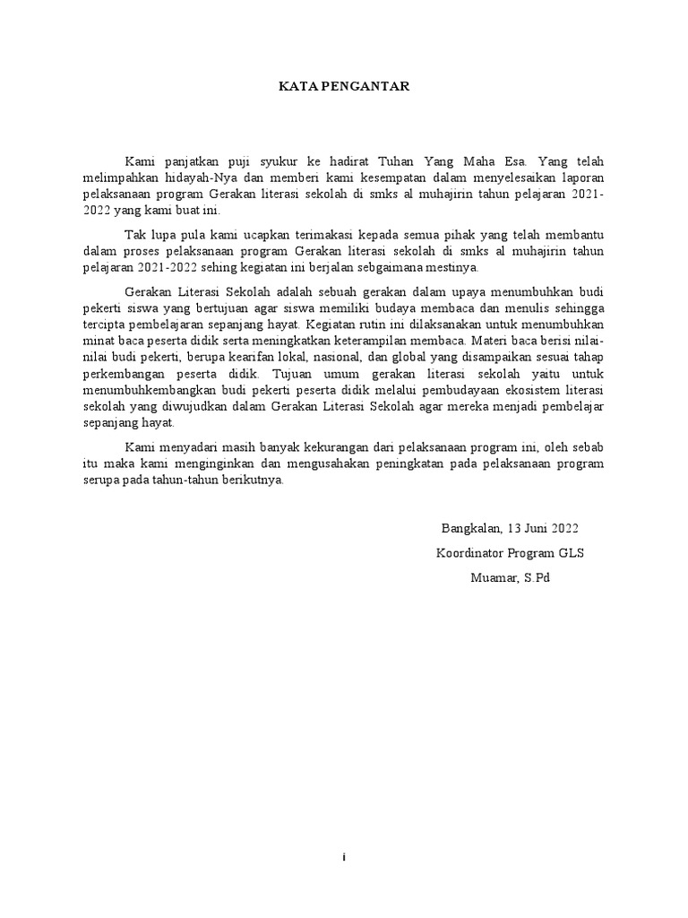 Program Gerakan Literasi Smks 2021 2022 Pdf Karier Perkembangan