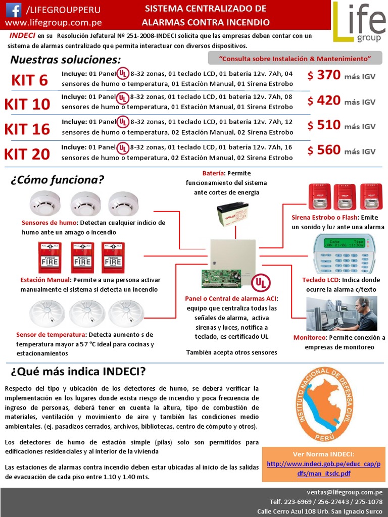 KIT Sistema de Alarmas Contra Incendio | Descargar gratis PDF | Bienes ...