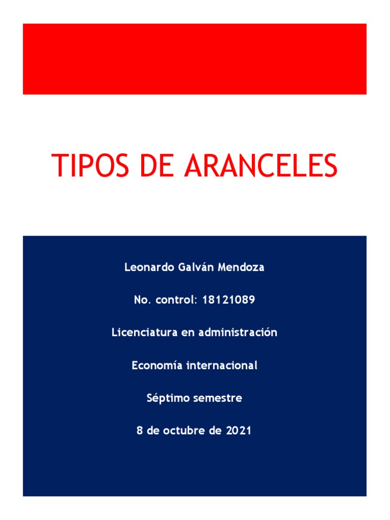 Ejemplos de Tipos de Aranceles | PDF | Arancel | México
