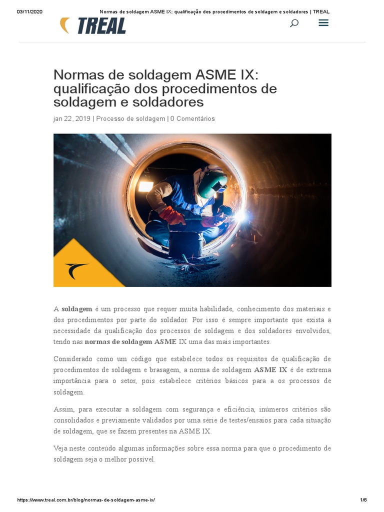 Normas de Soldagem ASME IX - Qualificação Dos Procedimentos de Soldagem ...