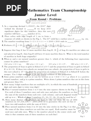 2010 World Mathematics Team Championship | PDF | Teaching Methods