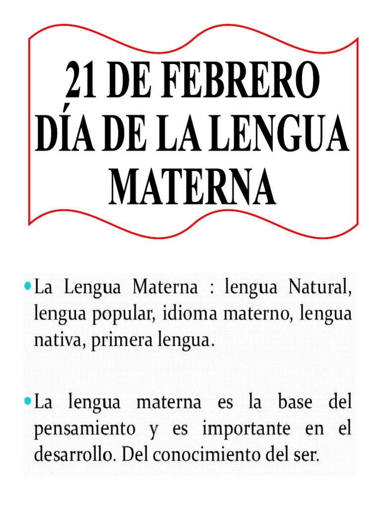 Día Internacional de la Lengua Materna | PDF | Artes del Lenguaje y ...