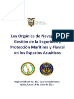 Ley Orgánica de Navegación, Gestión de La Seguridad y Protección Marítima y Fluvial en Los Espacios Acuáticos
