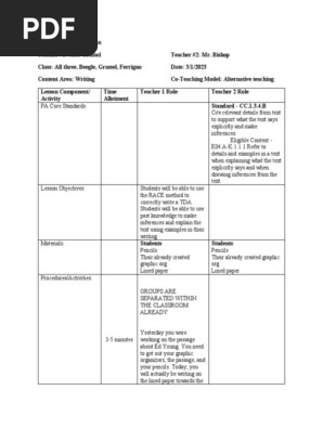 tda co-teaching lesson wednesday