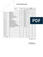 Daftar Barang Ruang