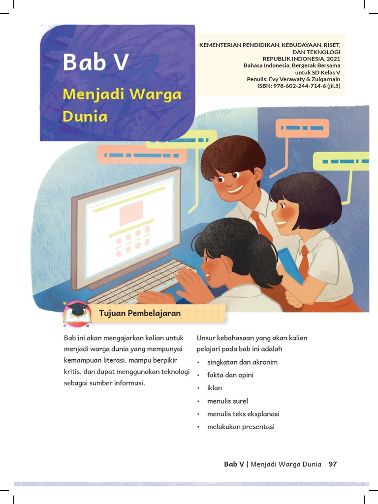 Buku Bahasa Indonesia Kelas 5: Bab V | PDF