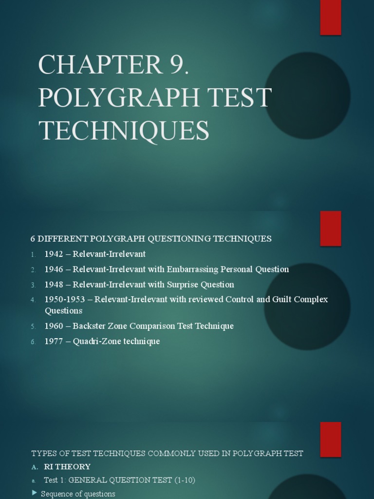 Polygraph Question Techniques Overview | PDF | Polygraph