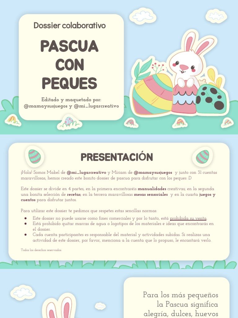 Dossier Pascua Con Peques PDF | PDF | Postres | Alimentos