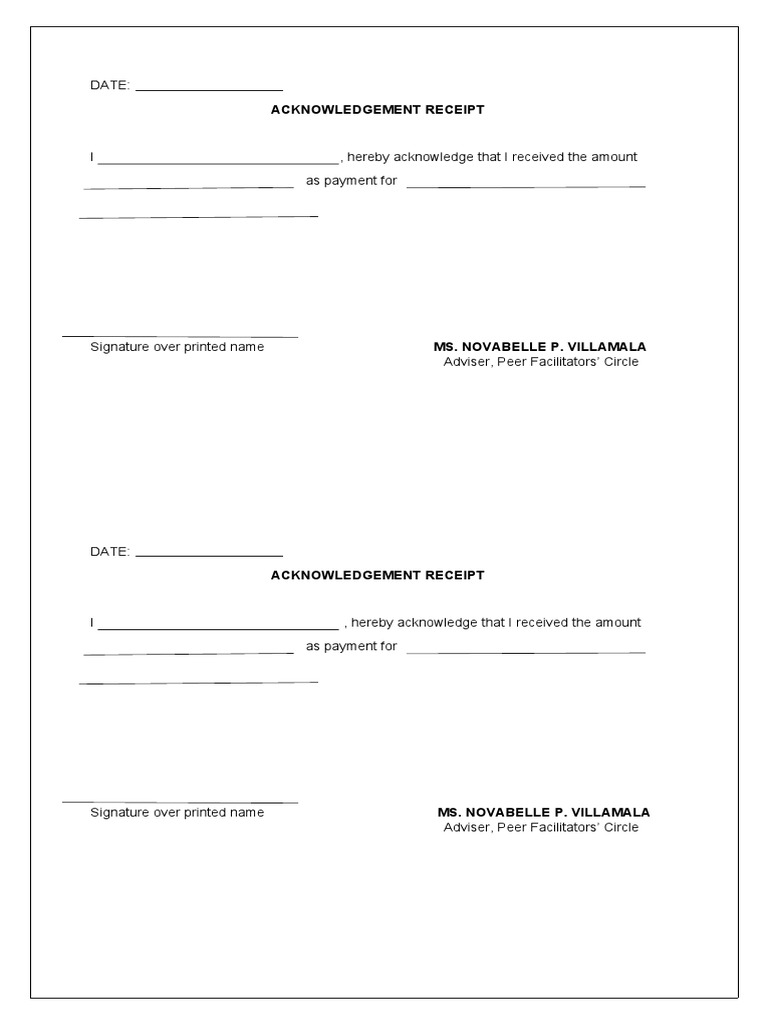 Acknowledgment Receipt PFC | PDF