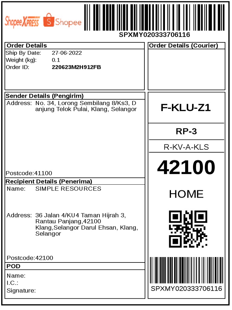 Courier Waybill for Parcel Shipment | PDF