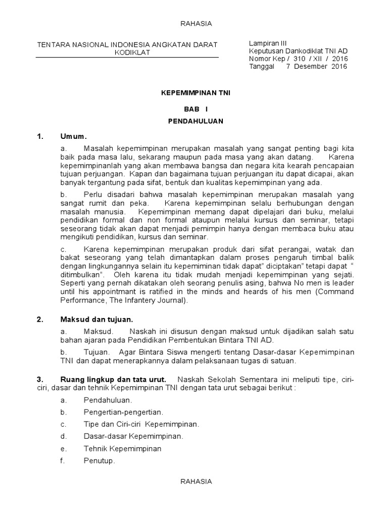 Implementasi TABK dalam audit militer TNI
