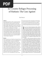 "In-Country Refugee Processing of Haitians: The Case Against," Bill Frelick, Refuge, Vol. 21, No. 4, December 2003.