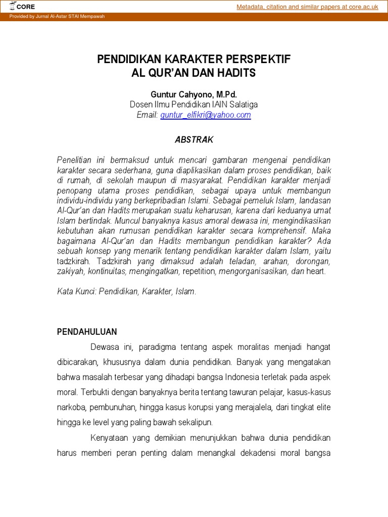 Pendidikan Karakter dalam Islam | PDF