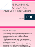 Corpus Planning, Standardization and Modernization