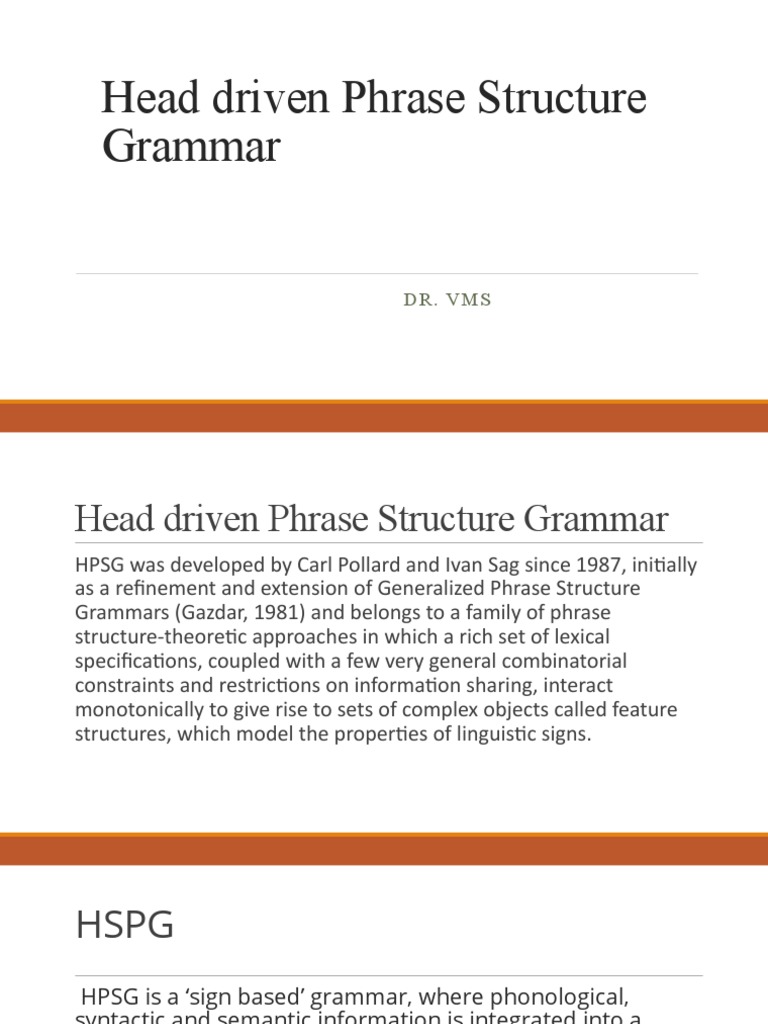 Head-Driven Phrase Structure Grammar | PDF | Phrase | Syntactic ...