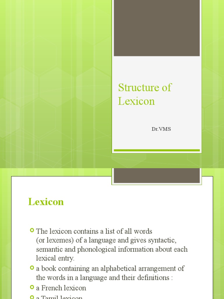 Structure of Lexicon | Download Free PDF | Word | Lexicon